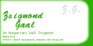 zsigmond gaal business card